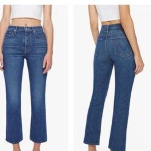Mother The Tomcat High Rise Ankle Straight Leg Jeans in Cannonball, Size 30 $258